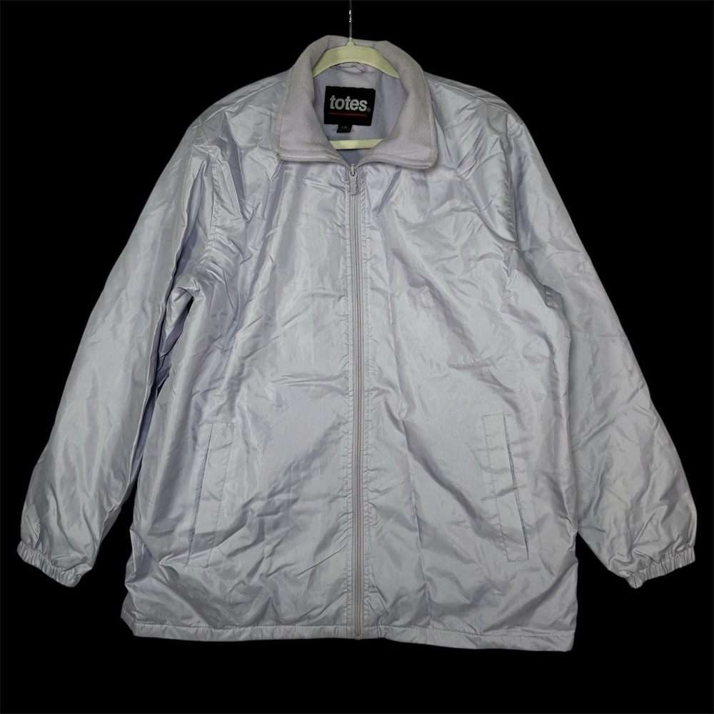 Totes Jacket Womens Large L Pastel Purple Fleece Lined Windbreaker Cozy Gorpcore